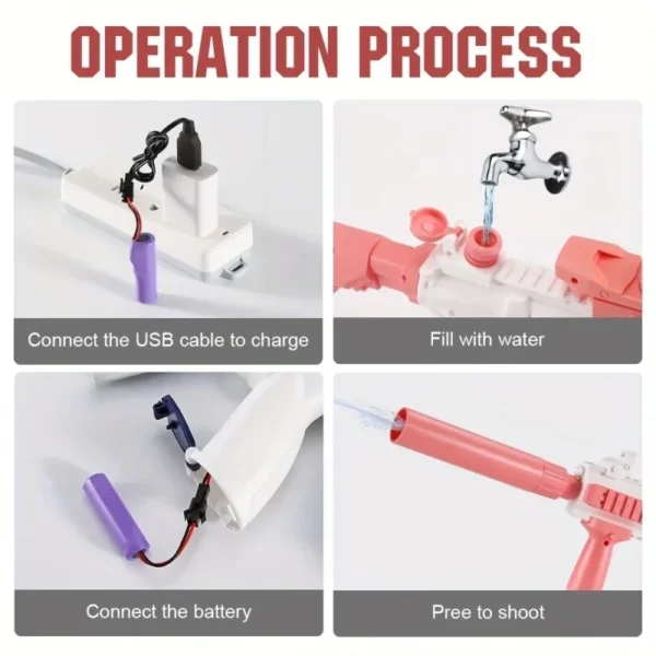 New Trend Water Gun Fashion Electric Pistol Shooting Toy Adults Full Automatic Summer Outdoor Fun Toys for Children Party Gift - Image 6