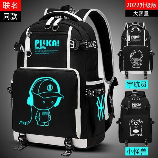 Waterproof Luminous Kids Backpack Children School Bags