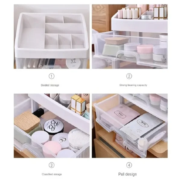 Make Up Case Jewelry Container Box Makeup Organizer Drawers Plastic Cosmetic Storage Box - Image 3