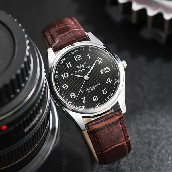 Casual Leather Strap Men Watch