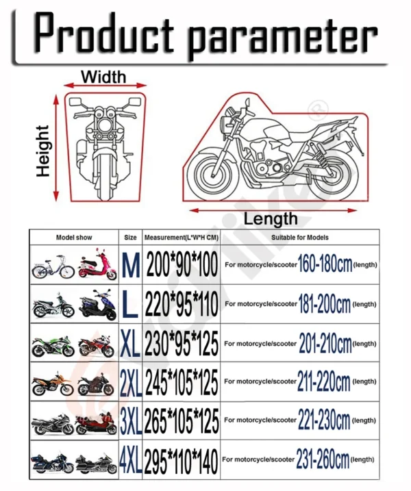 Dustproof waterproof Motorcycle universal cover - Image 2