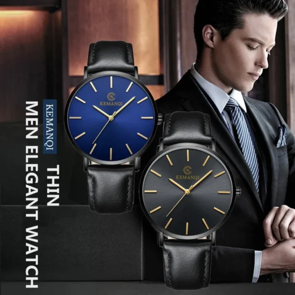 Ultra Thin Men Watch Leather - Image 4