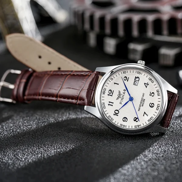 Casual Leather Strap Men Watch - Image 4