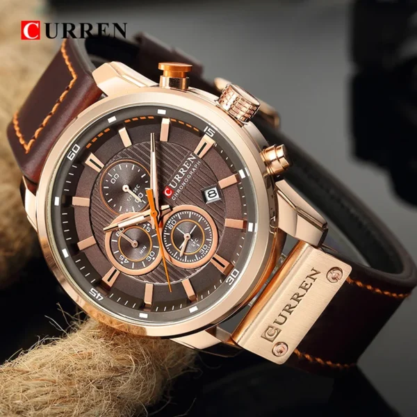 CURREN Men Watch Leather Strap - Image 3