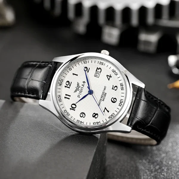 Casual Leather Strap Men Watch - Image 3