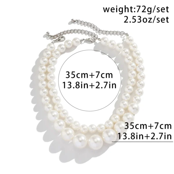 Elegant 2pcs/set Imitation Pearl Beaded Choker Necklaces - Image 5