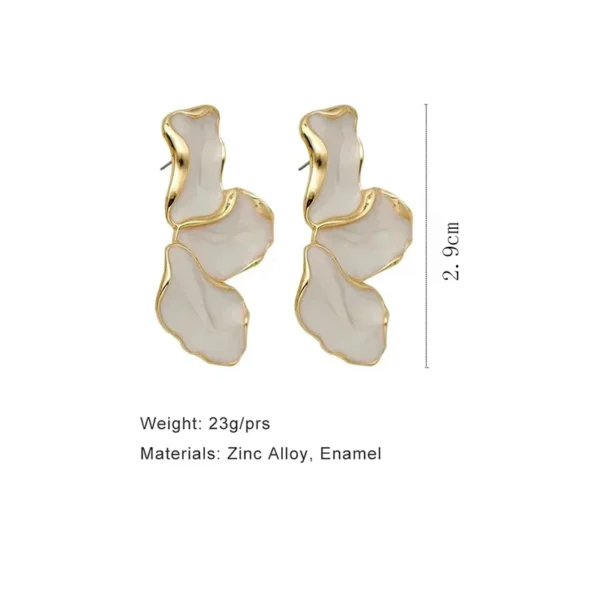 Metal Flower Gold Color Earrings For Women - Image 5