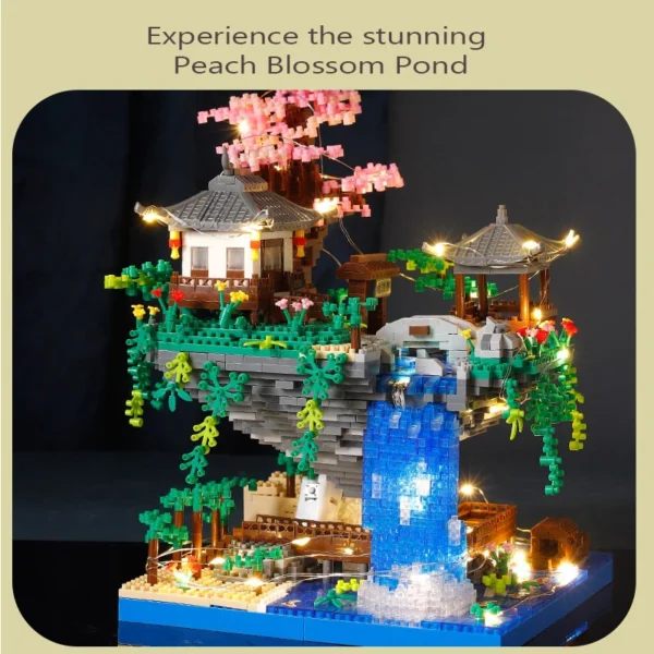 Peach Blossom Pool Castle Building Blocks Assembling - Image 5