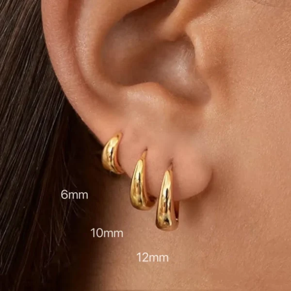 Gold Color Tiny Round Circle 6/10/12mm Earring 1pair