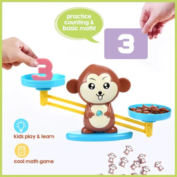 Monkey Balance Math Game Montessori Educational Toys for Kids - Image 2