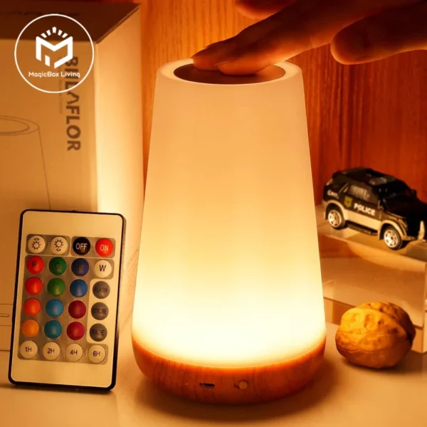 13 Color Changing Night Light RGB Remote Control Touch Dimmable Lamp Portable Table Bedside Lamps USB Rechargeable