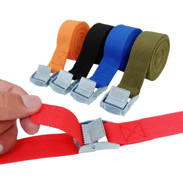 Buckle Tie-Down Belt cargo straps for Car motorcycle With Metal Buckle Tow Rope Strong 3pcs 2M - Image 5