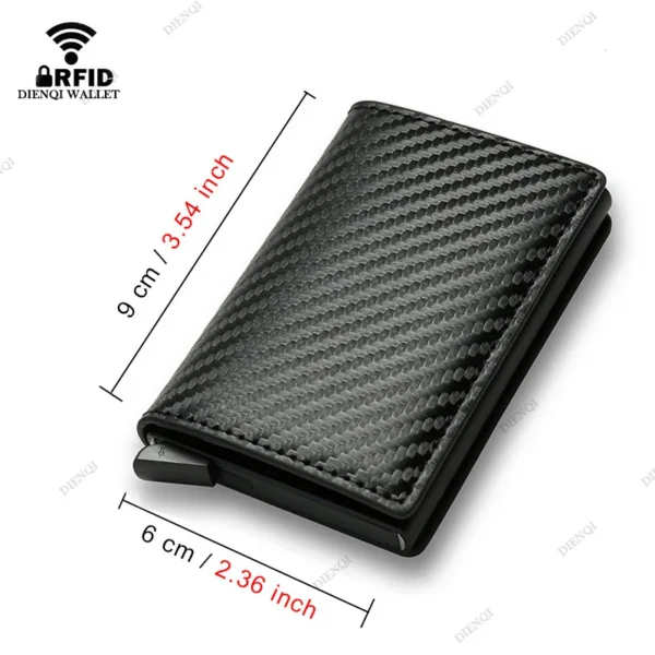 Carbon Fiber Men Business Slim Thin Smart Wallet - Image 3