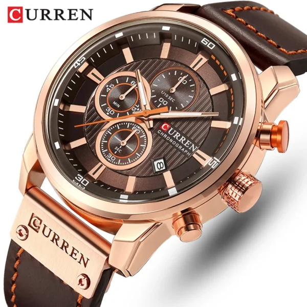 CURREN Men Watch Leather Strap