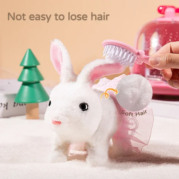 Children Plush Cute Rabbit Kids Electronic Pet With Sound Animal DIY Change Clothes Game Walking Moving Pet Toys For 3 Years - Image 4