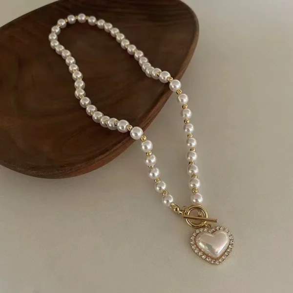 Super Immortal Style Pearl Love Necklace - Image 5