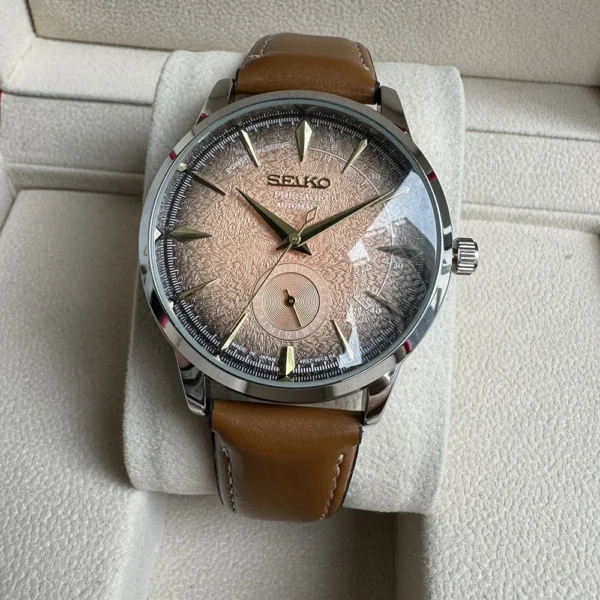 SEIKO Dial Men Watch Leather Strap - Image 6