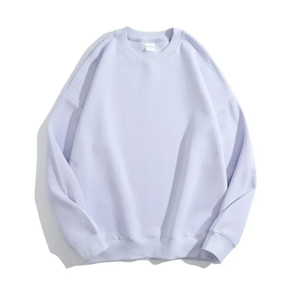 36 color High quality healthy cotton solid color round neck off shoulder sweater for men and women, oversize off shoulder loose - Image 4