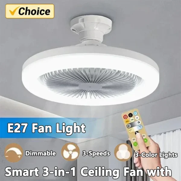 Smart 3 In 1 Ceiling Fan With Remote Control Lighting