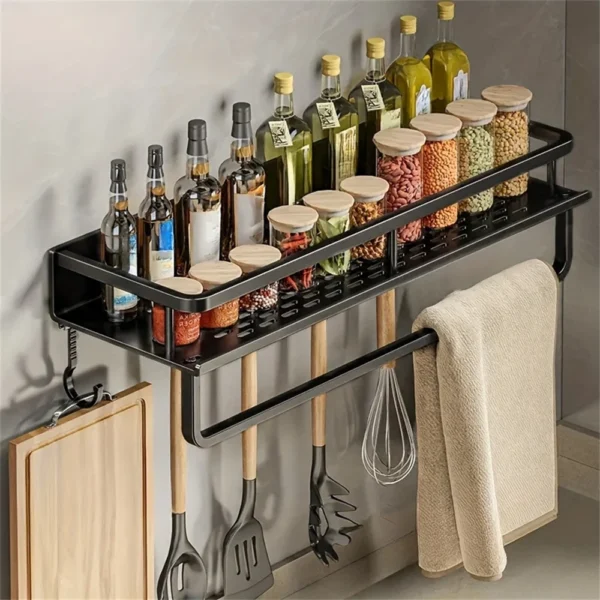 Kitchen Multi-Functional Storage Rack With Rod - Image 3