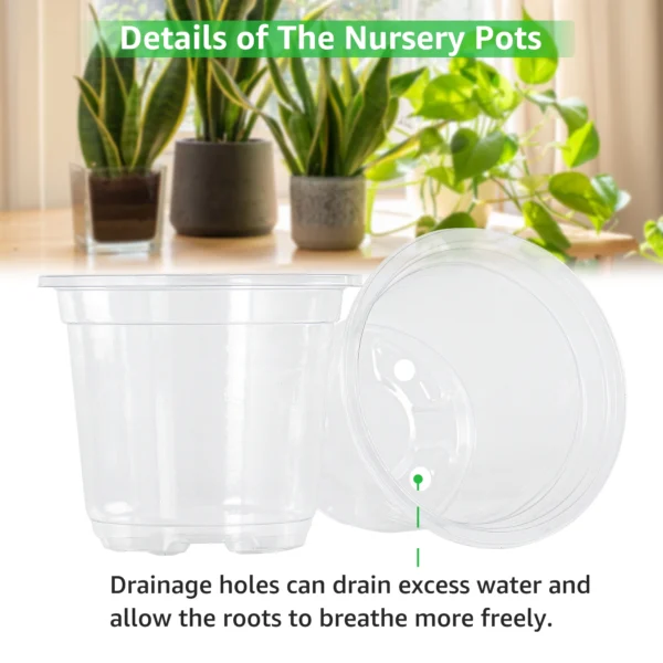 30 Packs 3.5/4/5 Inch Clear Nursery Pots - Image 5