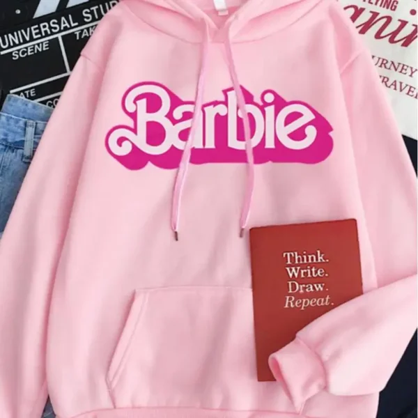 New Adult Men's and Women's Sweatshirt Hoodie Barbie Cartoon Autumn and Winter Sports Loose Comfortable Casual Top Cute Gift