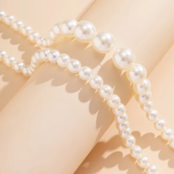 Elegant 2pcs/set Imitation Pearl Beaded Choker Necklaces - Image 6