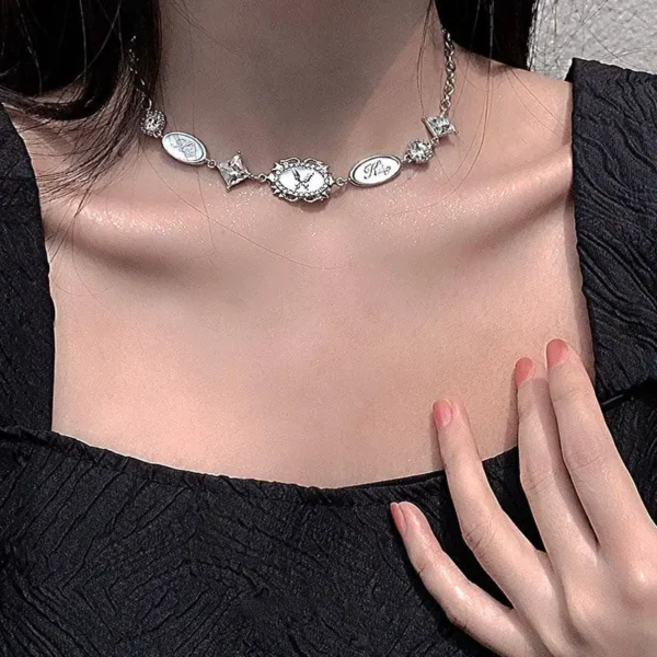 New Trendy Crystal Choker Pendant Chain Necklaces - Image 2