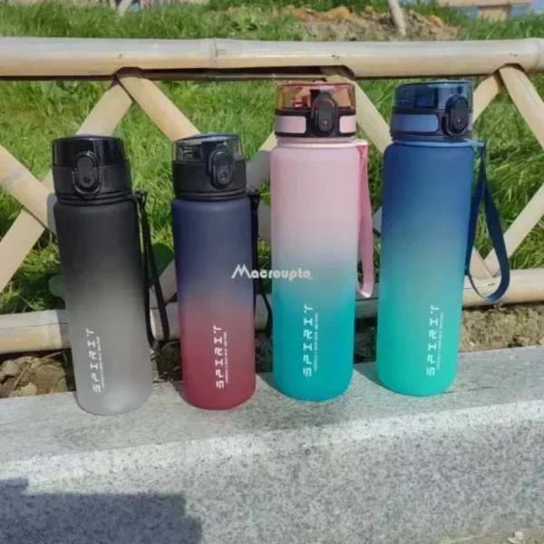 1 Liter Large Capacity Sports Water Bottle Leak Proof Colorful - Image 2