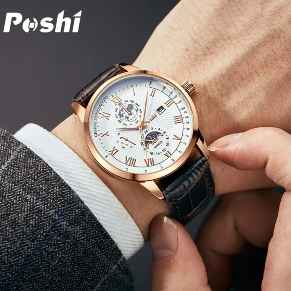 Swiss Brand POSHI Men Luxury Watch - Image 4