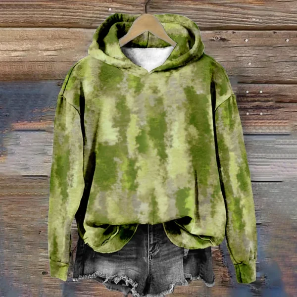 Women Hoodie Natural Print Twig Pullover with Leaves Fashion Harajuku Long Sleeve Sweatshirt Streetwear - Image 3