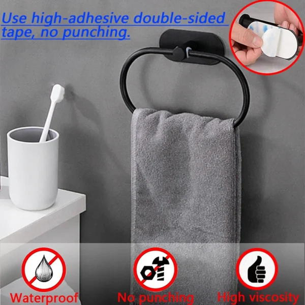 Stainless Steel Towel Holder Self-adhesive - Image 3