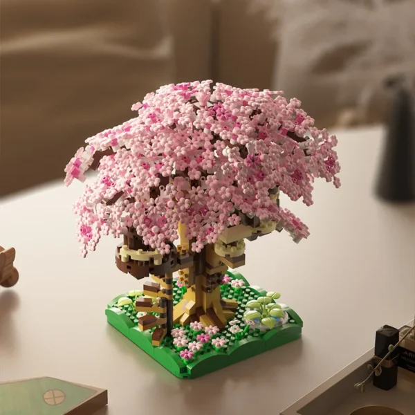 Cherry Blossom Tree House Building Microparticle Building Blocks - Image 2