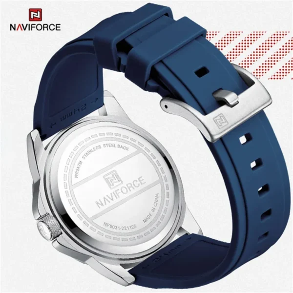 NAVIFORCE Casual Men's Watch Sport Silicone Strap - Image 6