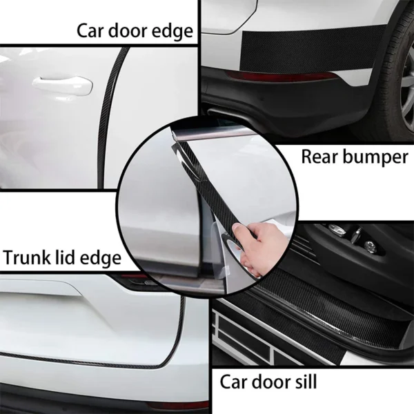 DIY Threshold Protection Strip Nano 3D Carbon Fiber Car Sticker Waterproof - Image 3