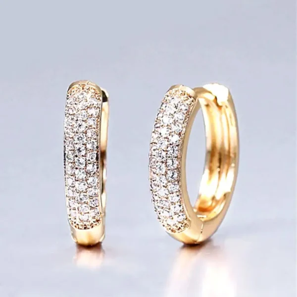 RAKOL Luxury Gold Color CZ Stone Circle Earrings For Women - Image 2