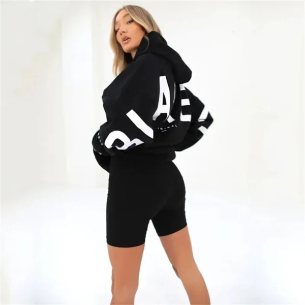 Women's Hoodie Pullover Sweatshirt Stylish Letter Print With Thick Long Sleeves Tops Loose 2024 Autumn Winter Hoodies Sportwear - Image 4