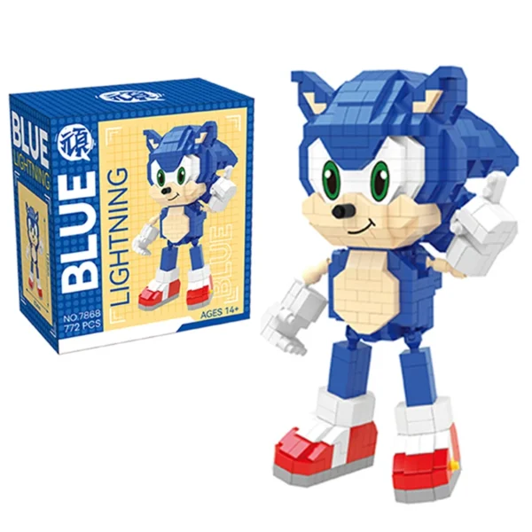 Cartoon Sonic Building Blocks Action Figure