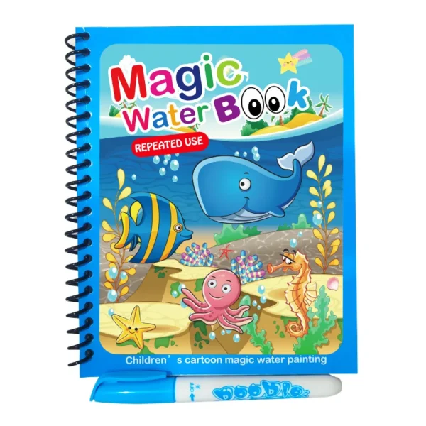 Montessori Toys Reusable Coloring Book Magic Water Drawing Book for Kids