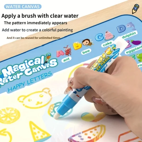 100x80CM Magic Water Drawing Mat Coloring Doodle With Reusable Magic Pens Montessori Painting Board Educational Toys Kids Gifts - Image 3