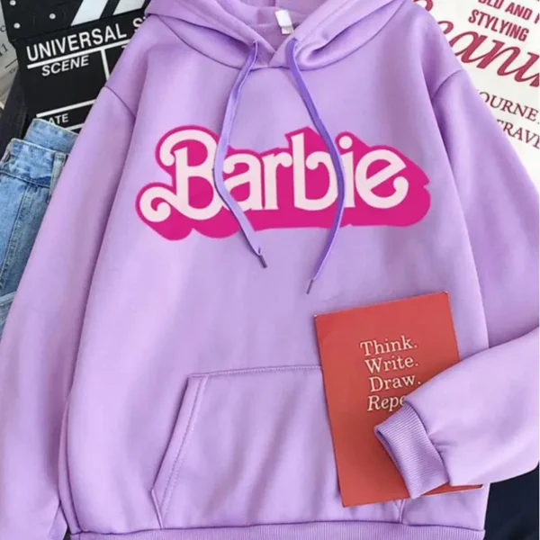 New Adult Men's and Women's Sweatshirt Hoodie Barbie Cartoon Autumn and Winter Sports Loose Comfortable Casual Top Cute Gift - Image 4