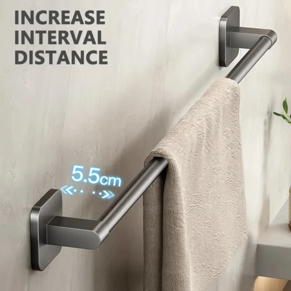 Non perforated suction cup wall mounted towel rack - Image 3