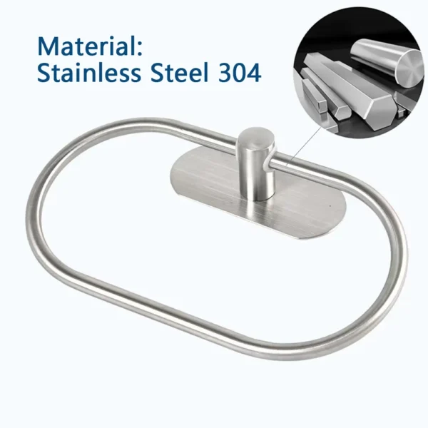 Stainless Steel Towel Holder Self-adhesive - Image 2