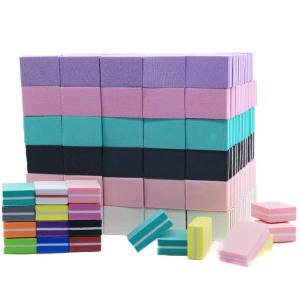 50Pc Professional Mini Nail Art buffer 100/180 Sandpaper Manicure Care File Sanding Polishing Nails File Grinding Equipment Tool - Image 6