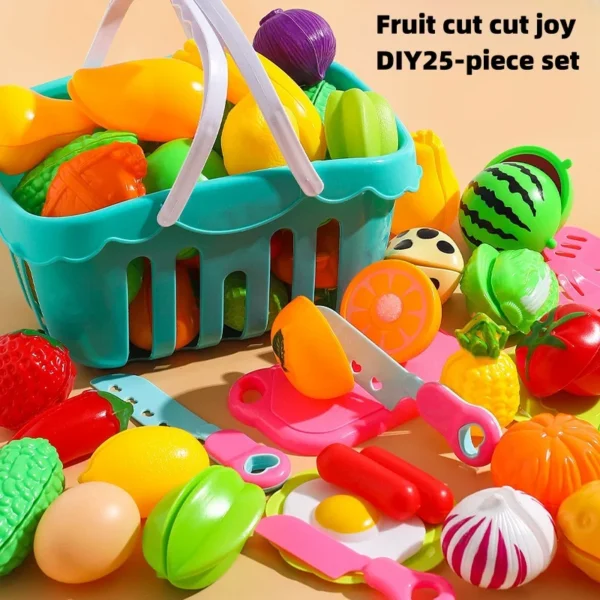 25 PCs Set Fruit and Vegetable Children's Toy Girl Boy Kitchen Food Set