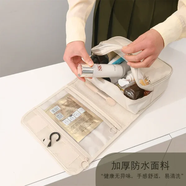 High Quality Hanging Bathroom Cosmetic Bag Organizer Waterproof Storage Wash Bag - Image 5