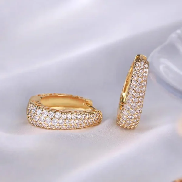 RAKOL Luxury Gold Color CZ Stone Circle Earrings For Women - Image 6