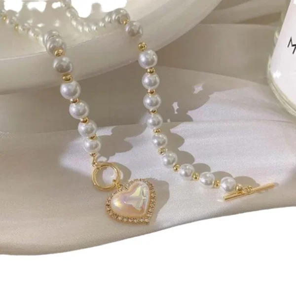 Super Immortal Style Pearl Love Necklace - Image 3