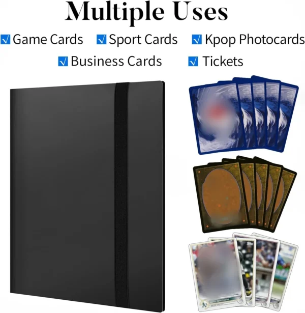 9 Pocket Trading Card Album Folder - 360 Side Loading Pocket Binder for Game Cards & Sports Cards - Image 4