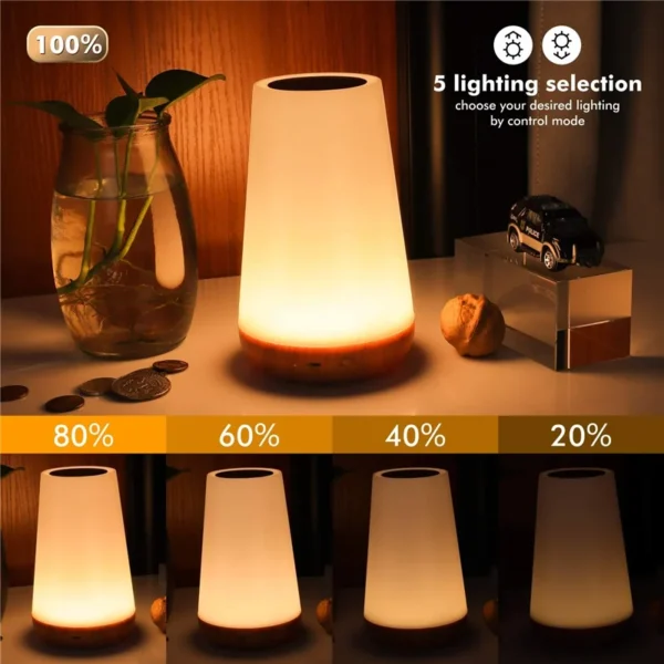 13 Color Changing Night Light RGB Remote Control Touch Dimmable Lamp Portable Table Bedside Lamps USB Rechargeable - Image 3